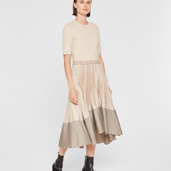 CLUB MONACO Mixed Media Pleated High-low Dress - Picture 8 of 8